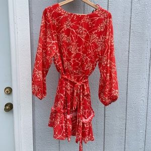 Red floral dress